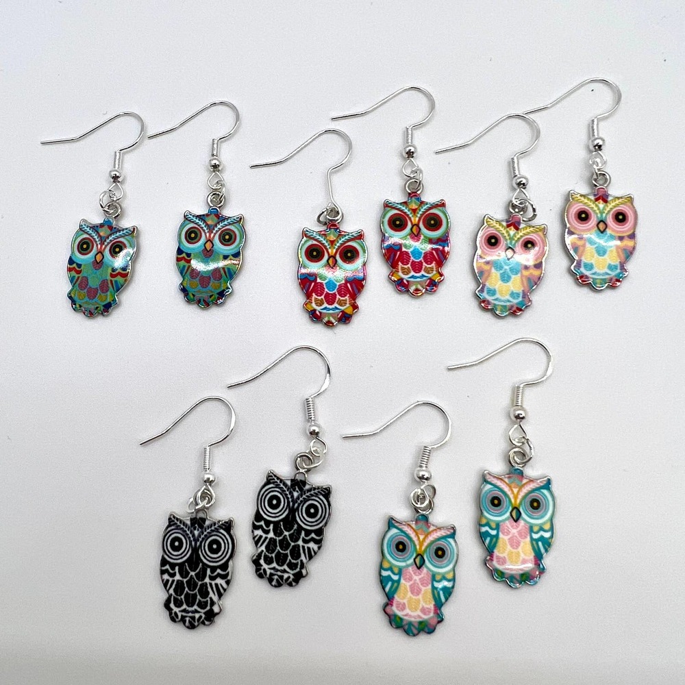 Owl Earrings - Bird Earrings - Dangle Earrings - Animal Earrings - Cottagecore